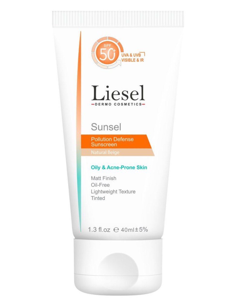 کرم ضدآفتاب رنگی سانسل مخصوص پوست چرب و مستعد آکنه ۴۰ میل لایسل (Liesel)