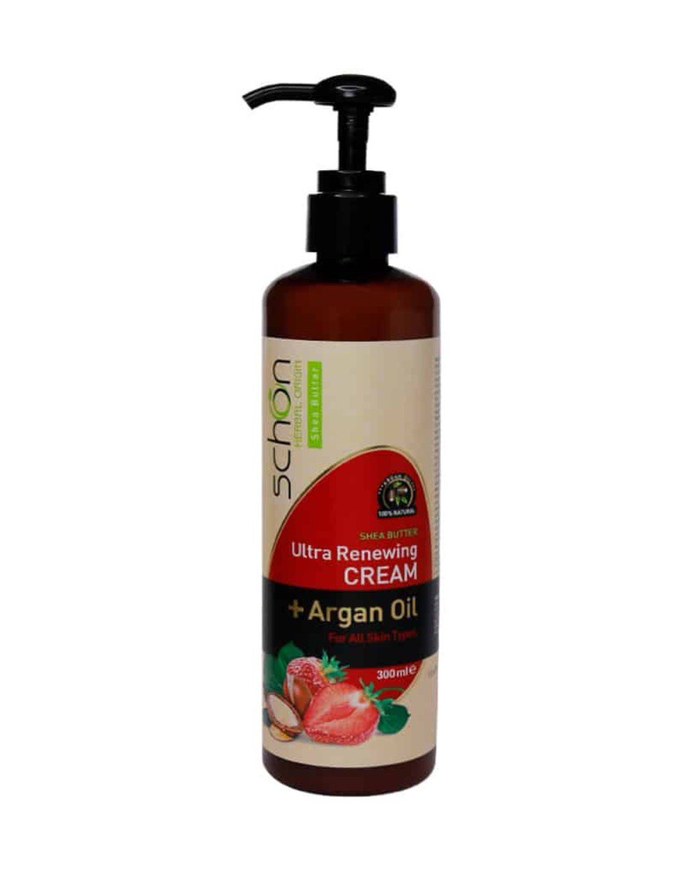 کرم مرطوبکننده توت فرنگی، شی باتر و آرگان 300 میل شون (Schon)