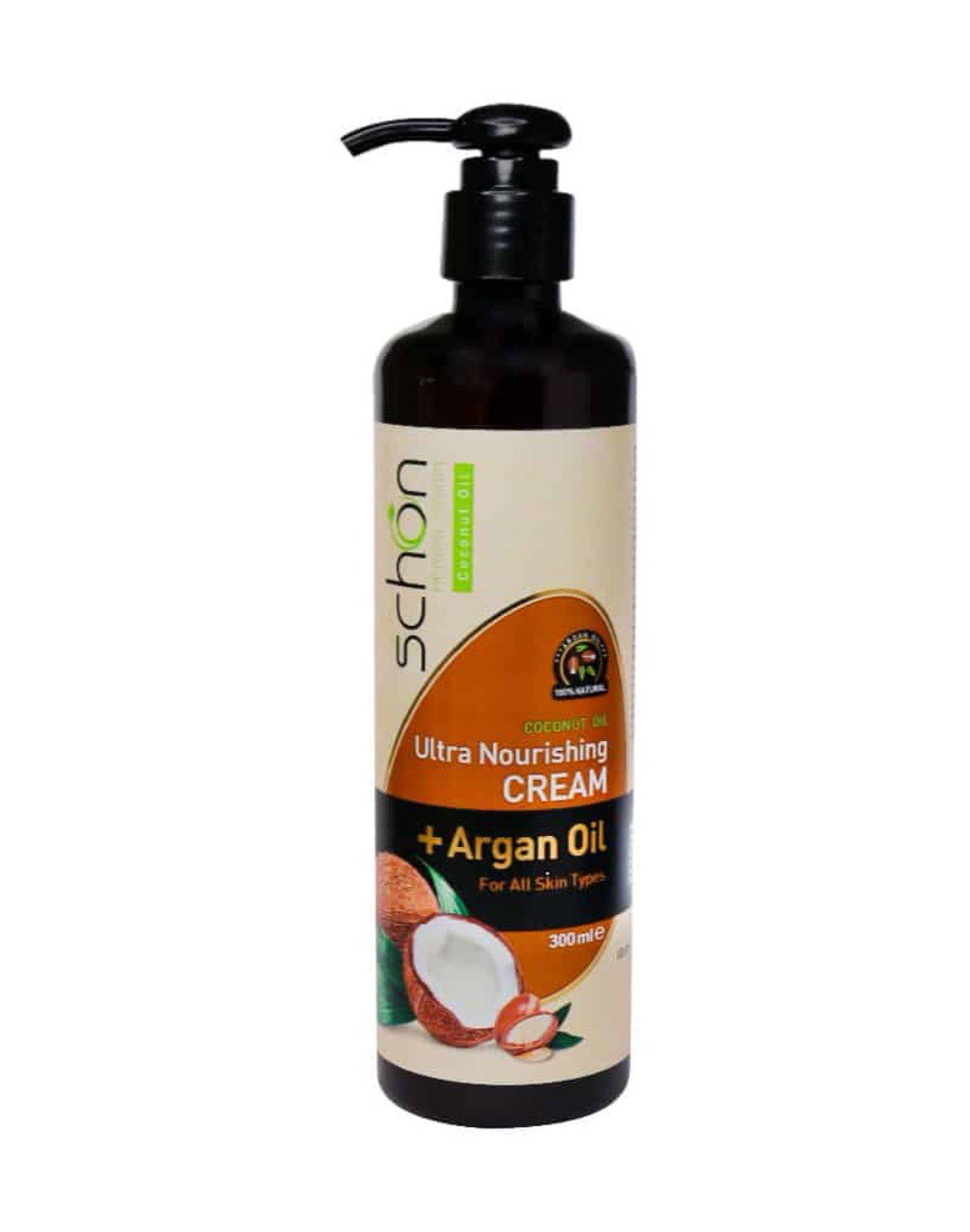 کرم مرطوبکننده نارگیل و آرگان 300 میل شون (Schon)
